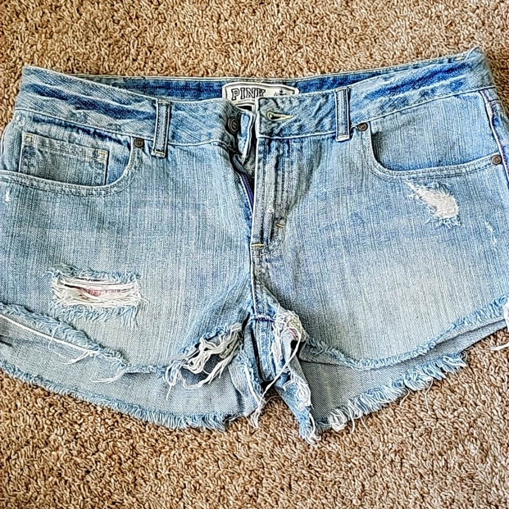 VS pink denim shorts